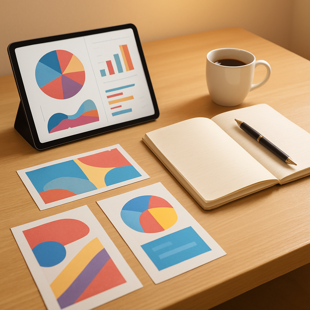 広告原稿の制作や相談が始まる、清潔で創造的なオフィスデスク。