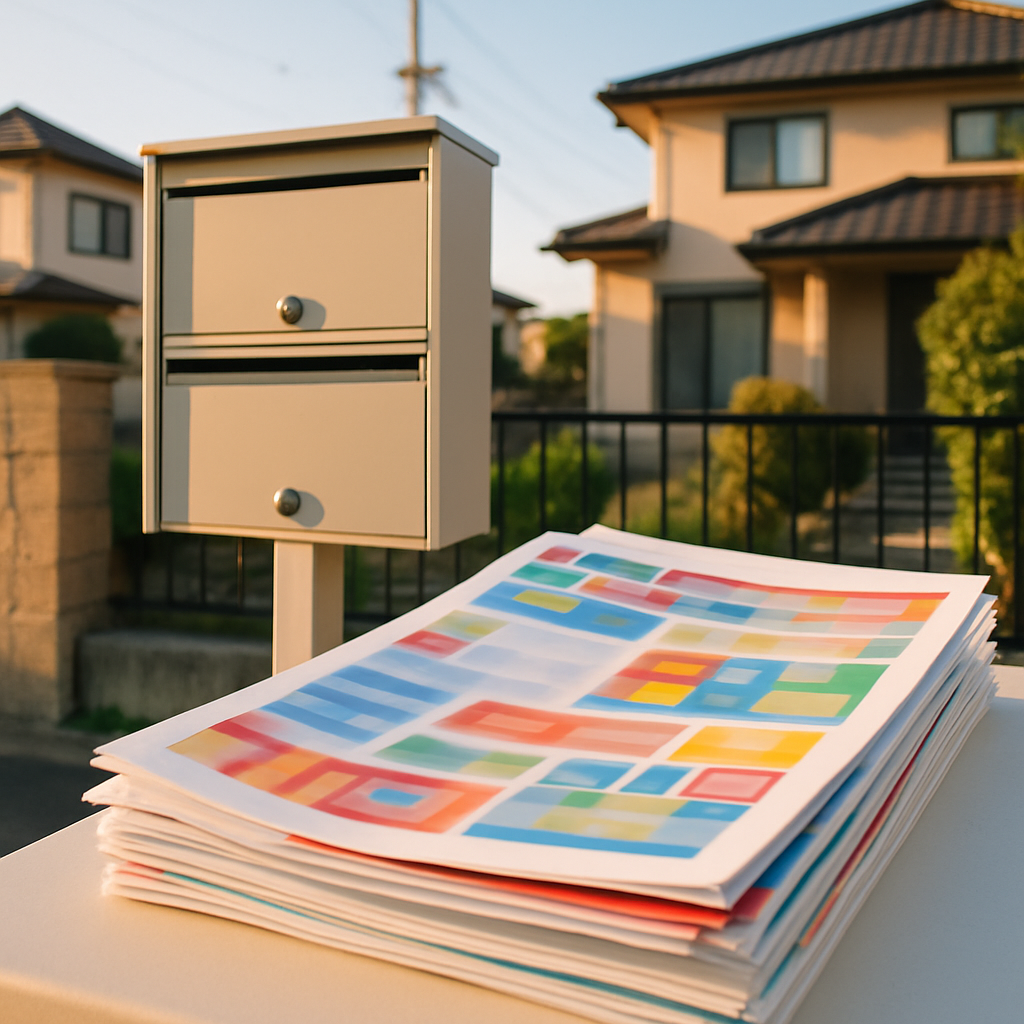 地域住民へ情報が届く準備ができた郵便受けと広告物。
